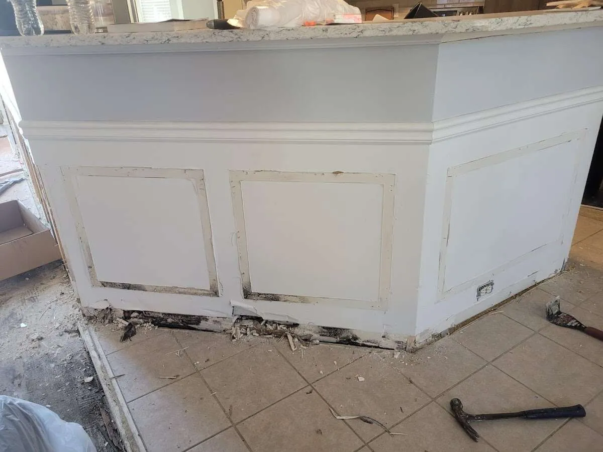 Water damage and mold on kitchen during Mold Inspection & Testing in Chesapeake Beach
